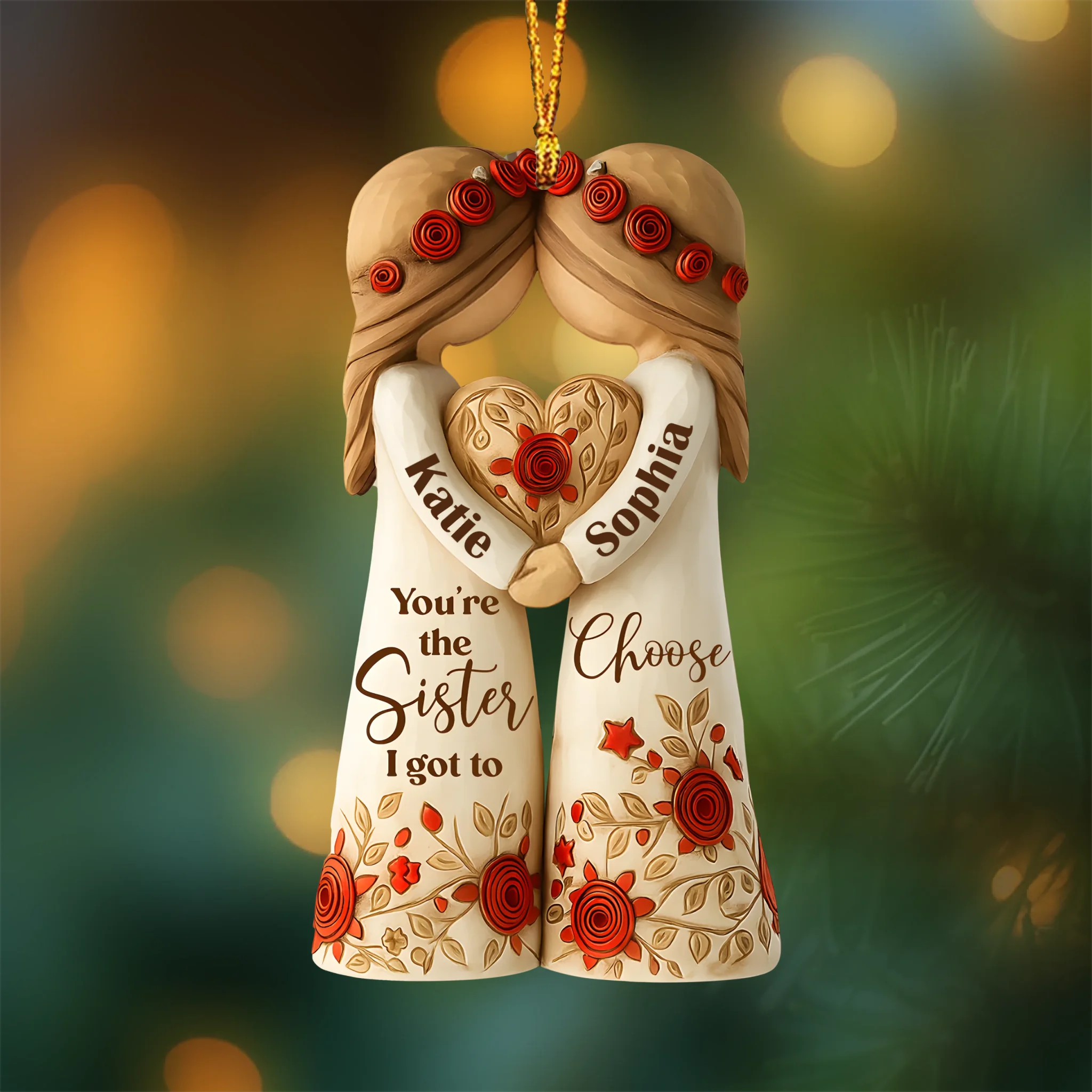 You're The Sister I Got To Choose Customized Acrylic Ornament - Personalized Names - Decor Gift For Sisters And Besties