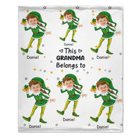This Grandma Belongs To Kids Customized Blanket - Personalized Unload Photos And Name - Gift For Grandparents, Family