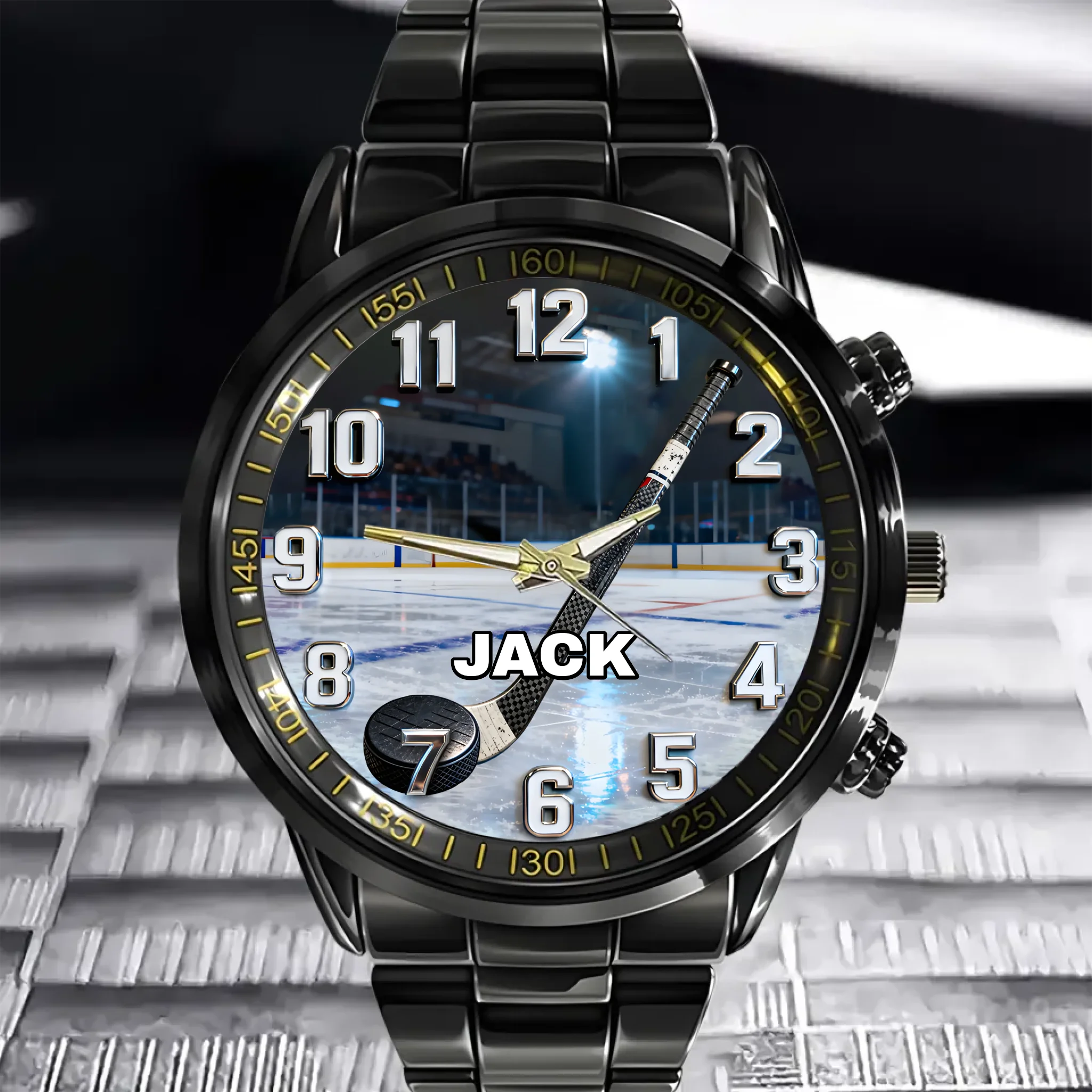 Customized Ice Hockey-themed Watch - Personalized Name - Gift for Ice Hockey Player, Ice Hockey Enthusiast