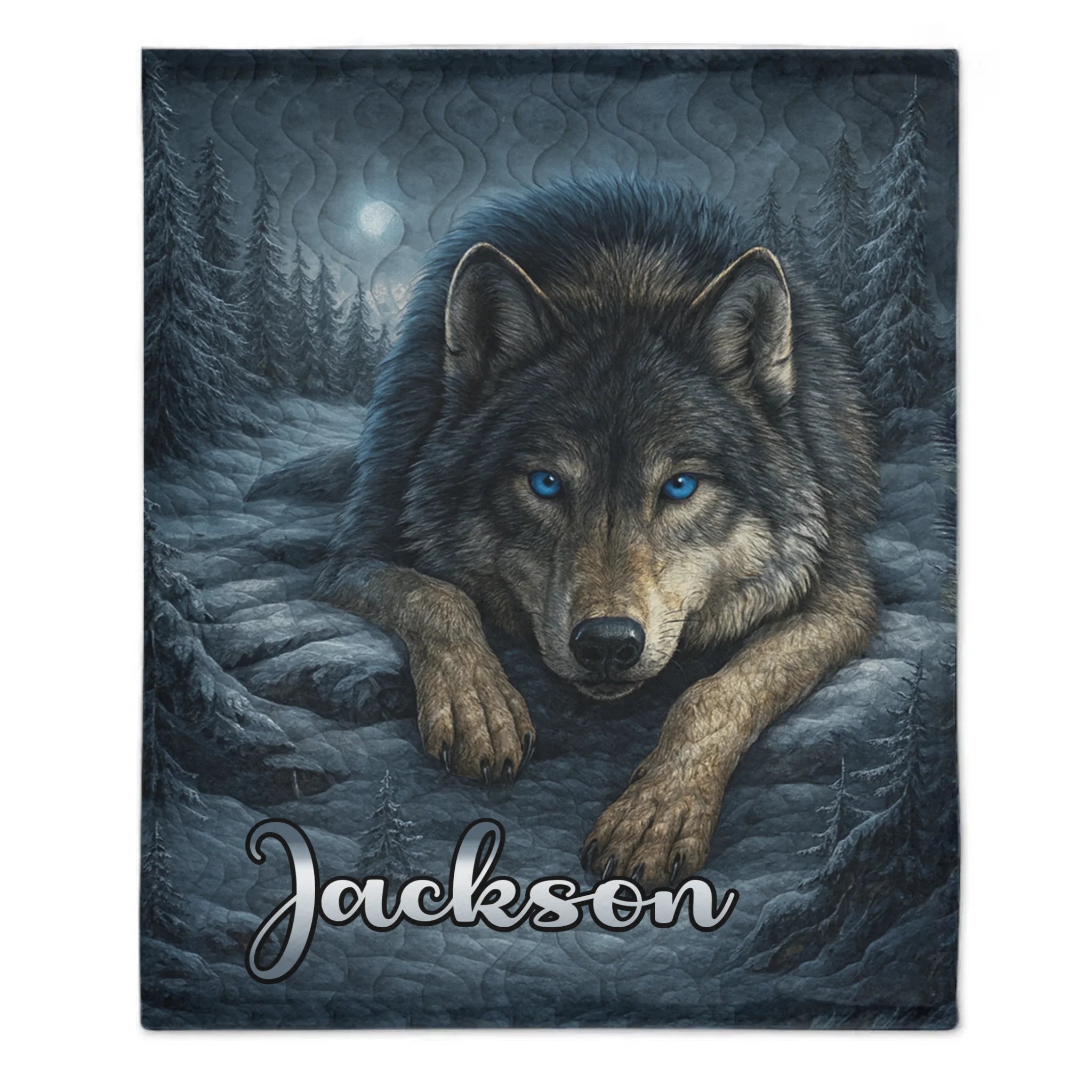 Customized Wolf Mission Blanket - Personalized Name - Gift For Wolf Lovers