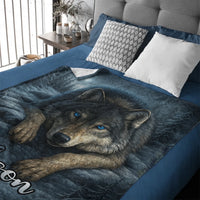 Customized Wolf Mission Blanket - Personalized Name - Gift For Wolf Lovers