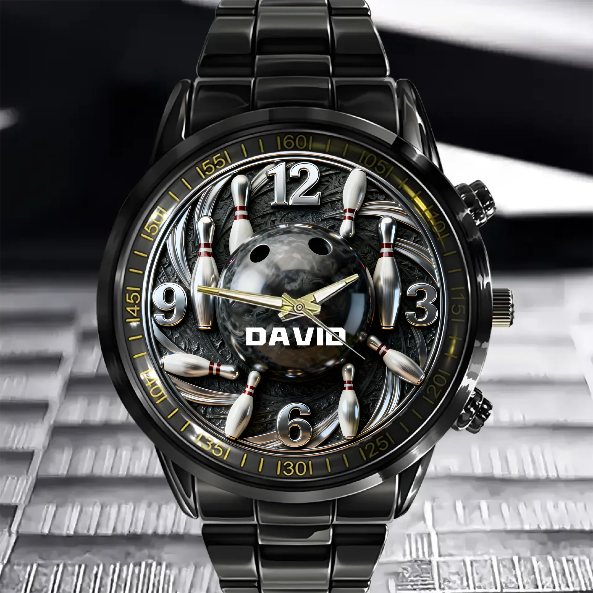 Bowling Ball Custom Watch - Personalized Name - Special Personalized Gift For Bowling Ball Lovers