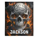 Custom Skull Blanket – Personalized Pattern and Name Flannel Blanket - Home Decoration Gifts