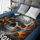 Custom Skull Blanket – Personalized Pattern and Name Flannel Blanket - Home Decoration Gifts