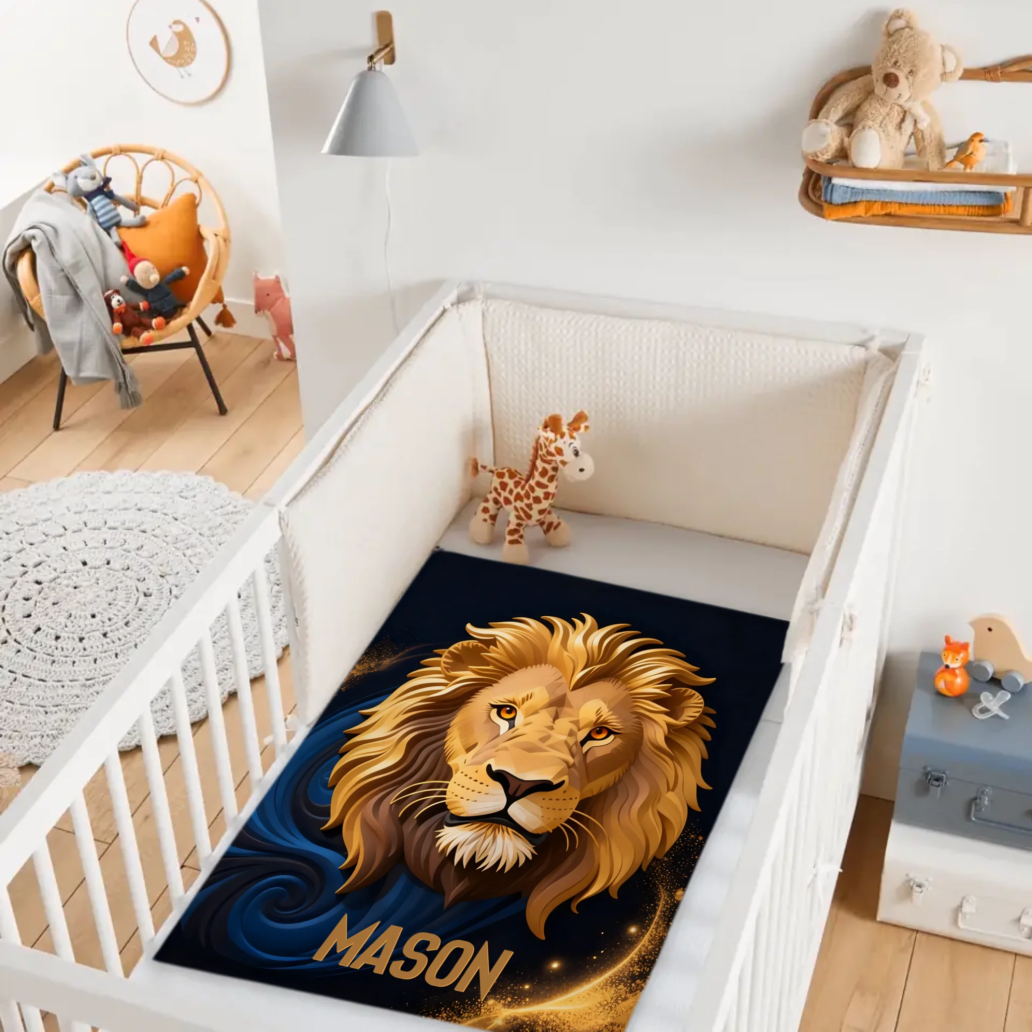 Custom Lion Blanket – Personalized Safari Lion Throw