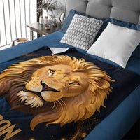 Custom Lion Blanket – Personalized Safari Lion Throw