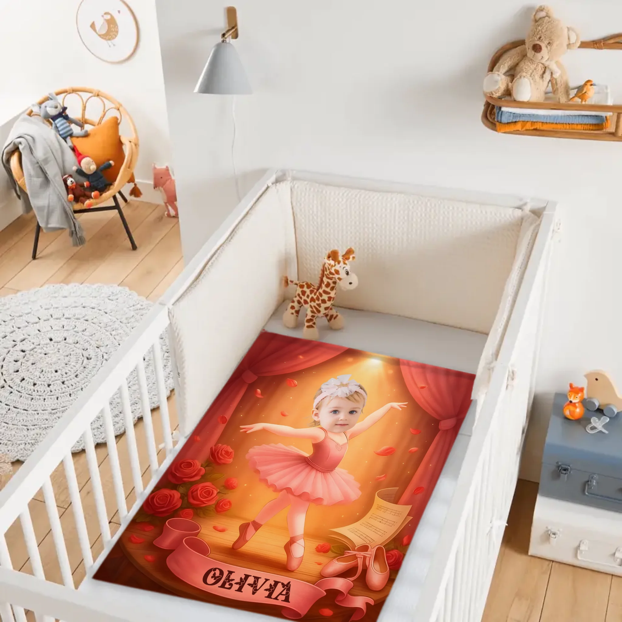 Custom Ballerina Blanket – Personalized Ballet Dancer Throw – Gift for Girls