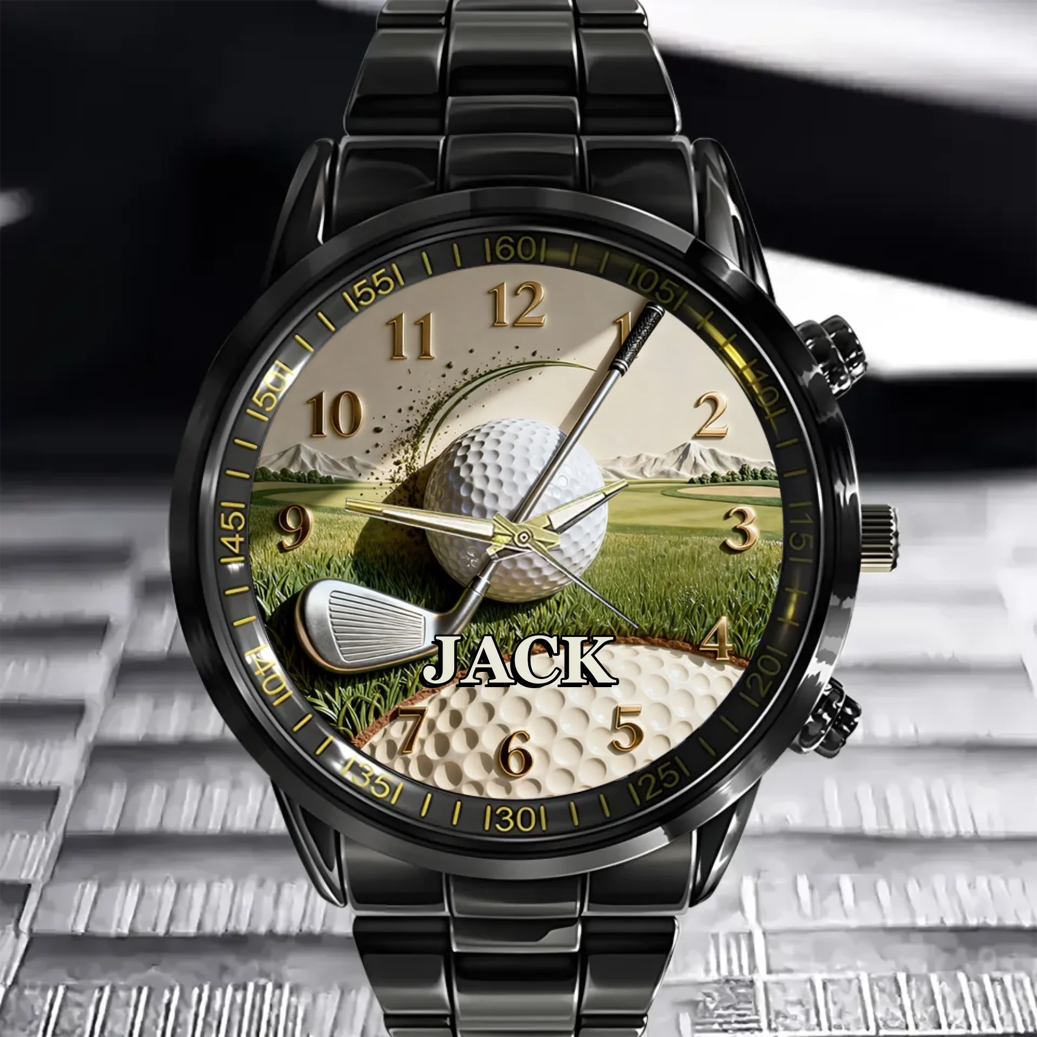 Custom Golf Themed Watch - Personalized Name - Special Gift For Golf Enthusiasts