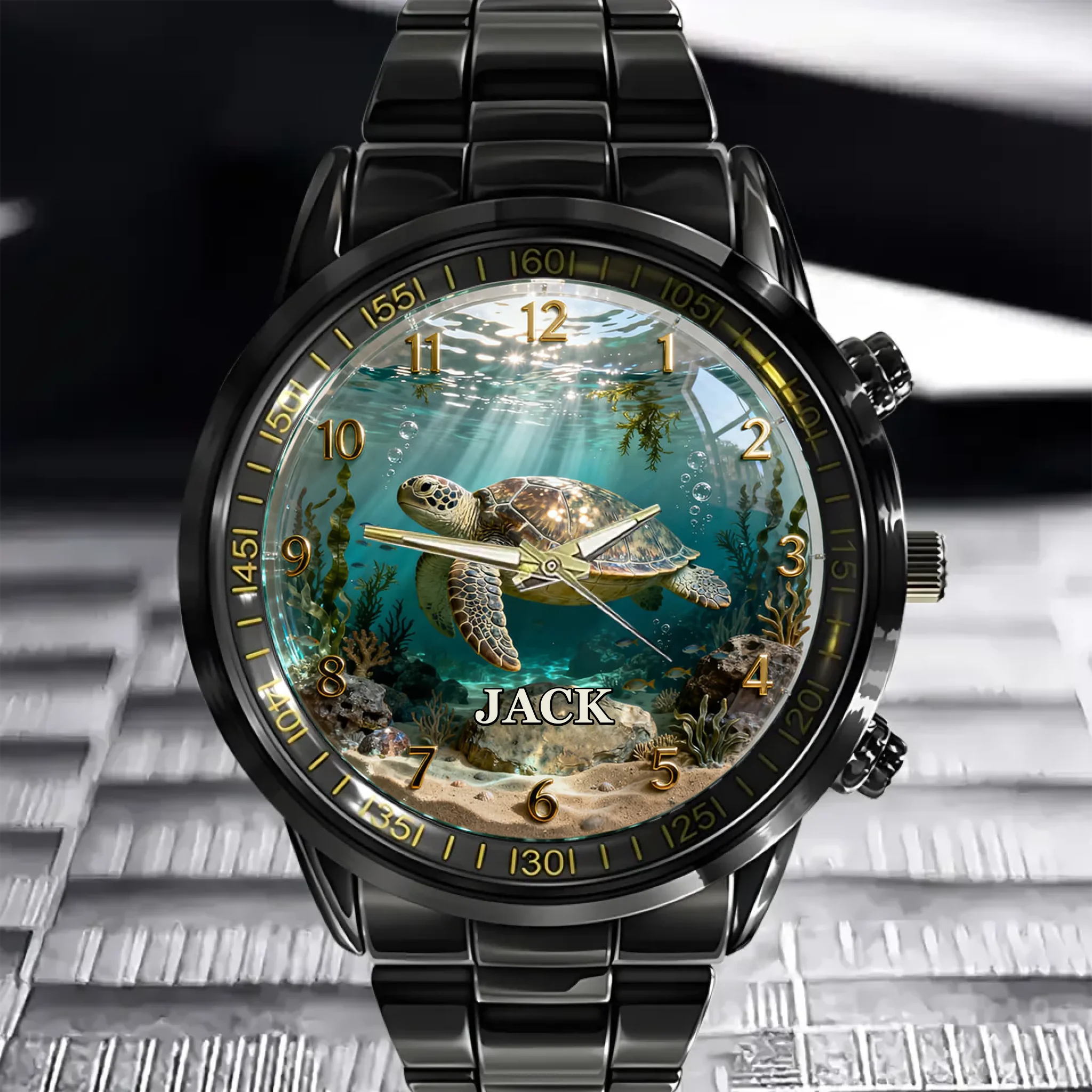 Customized Exploring Sea Turtle Watch - Personalized Name - Gift For Turtles, Sea Lovers
