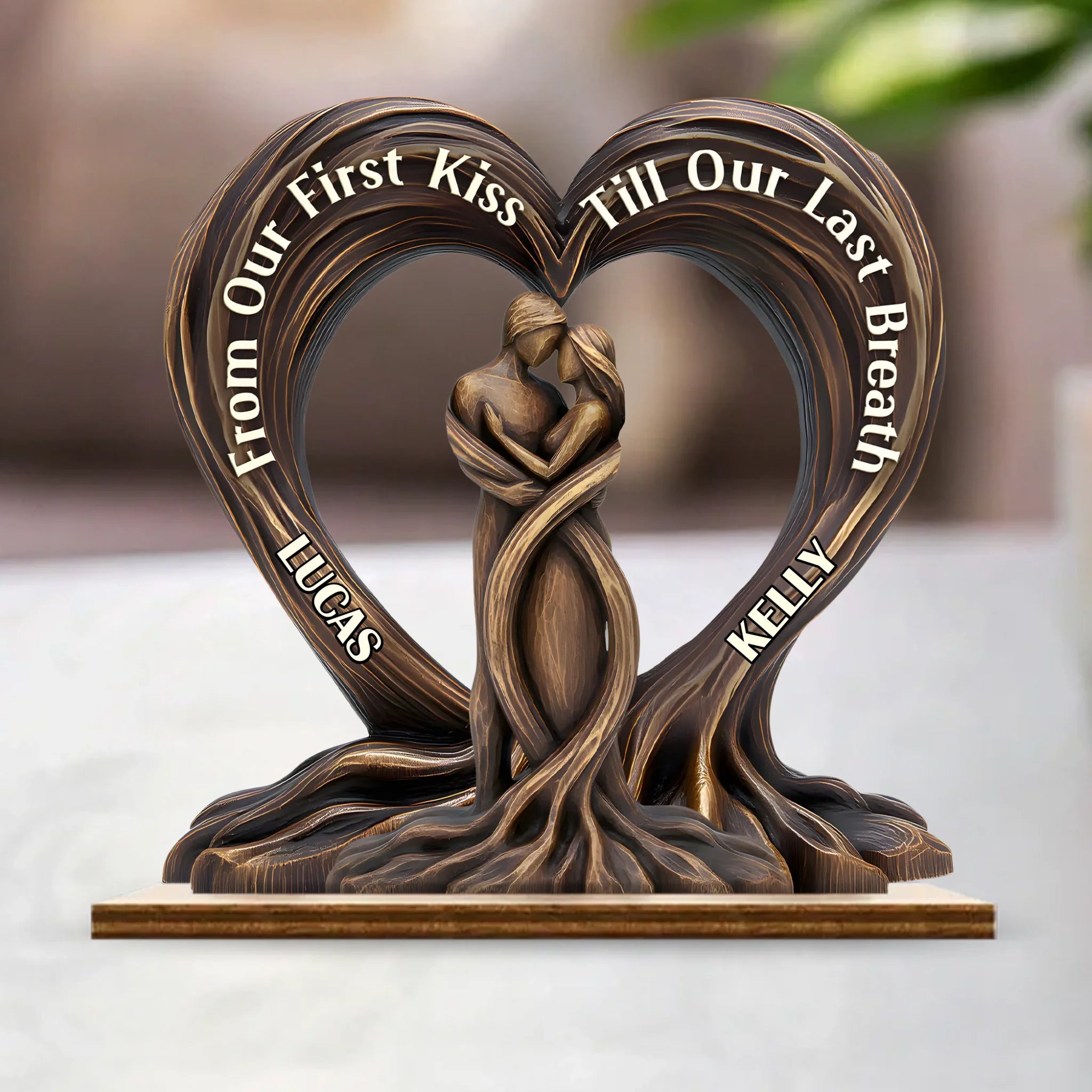 Heart Of The Trees Customized Wooden Plaque – Personalized Name - Gift For Couples