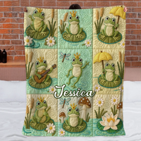 Custom Love Frogs Blanket – Personalized Name – Gift For Frog lovers