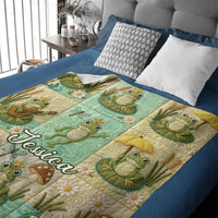 Custom Love Frogs Blanket – Personalized Name – Gift For Frog lovers