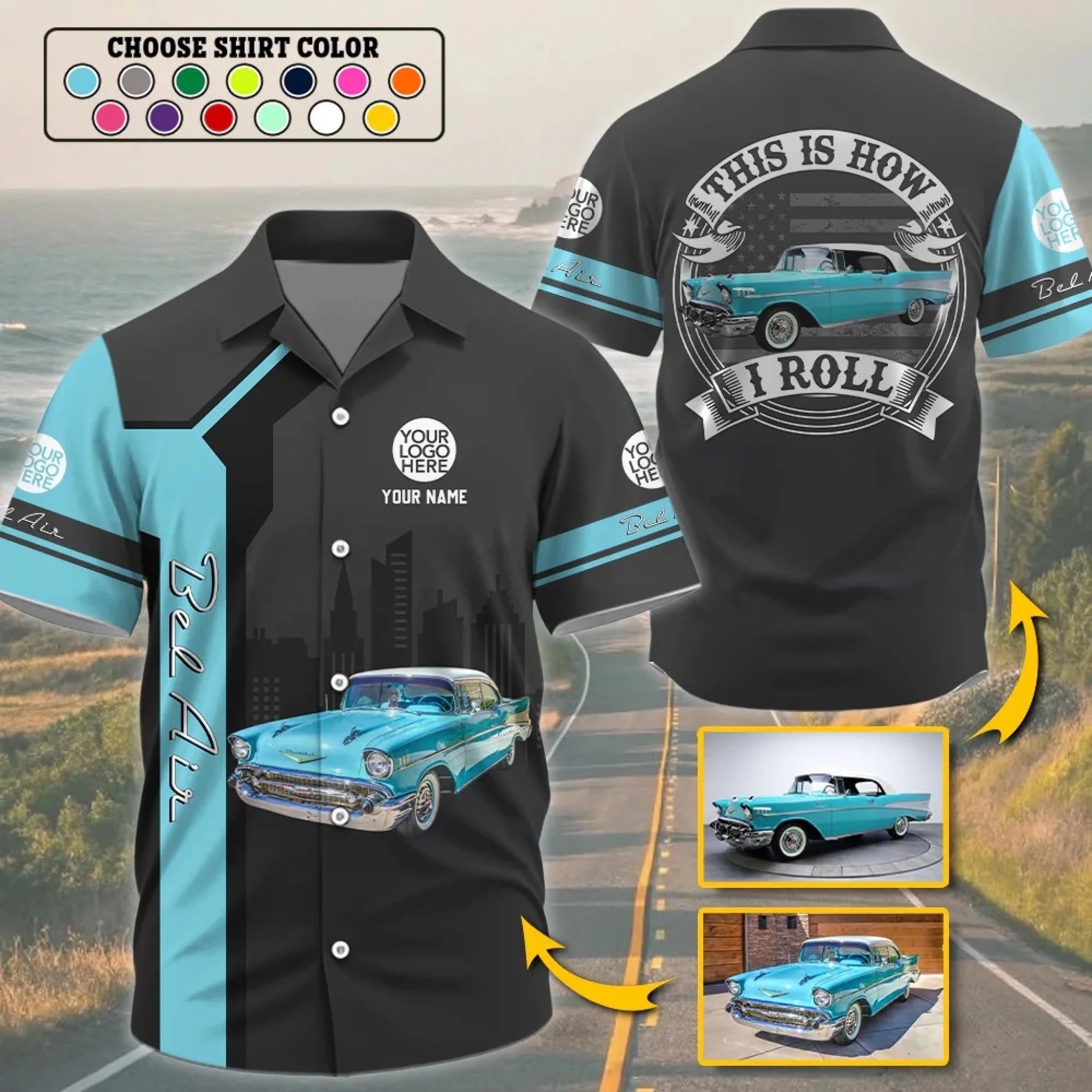 This Is How I Roll Custom Shirt - Personalized Photo And Name Car Shirt – Special Gift for Car Lovers