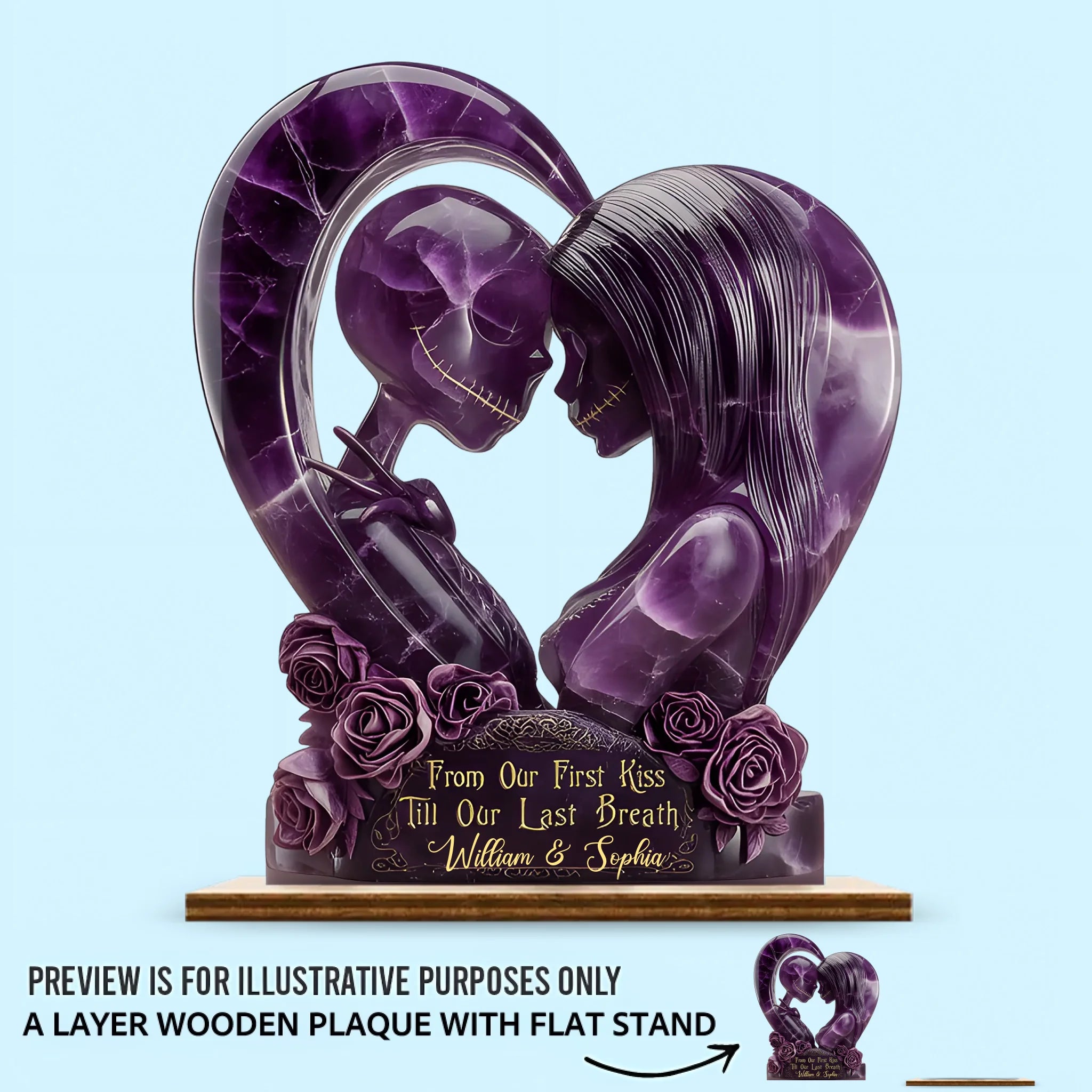 Till Our First Kiss Till Our Last Breath Customized Wooden Plaque – Personalized Names - Romantic Gifts For Lovers