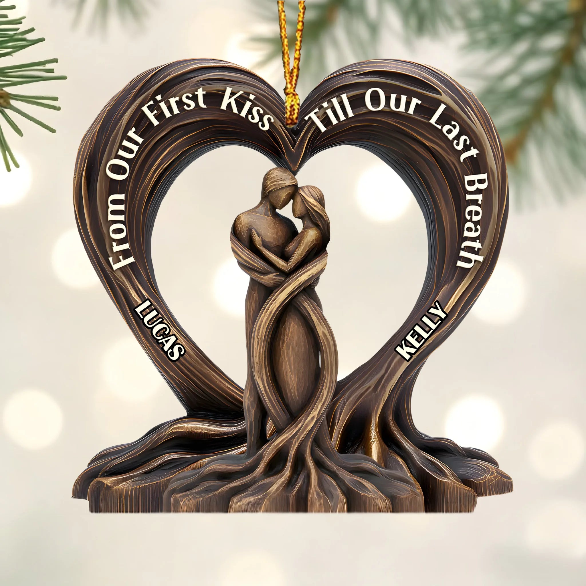 Heart Of The Trees Customized Acrylic Ornament – Personalized Name - Gift For Couples