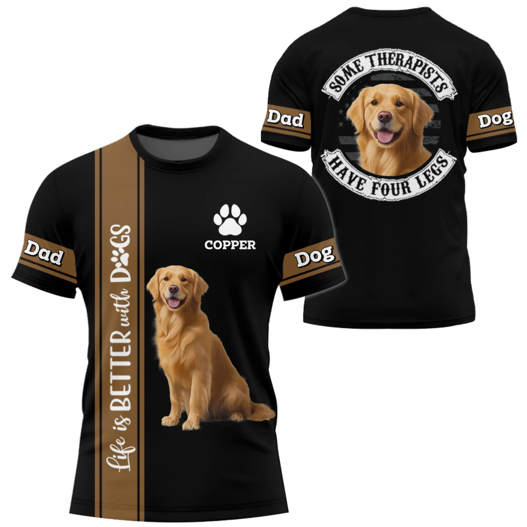 Some Therapists Have Four Legs Customized Clothing - Personalized Photo And Name – Special Gift for Dog Lovers