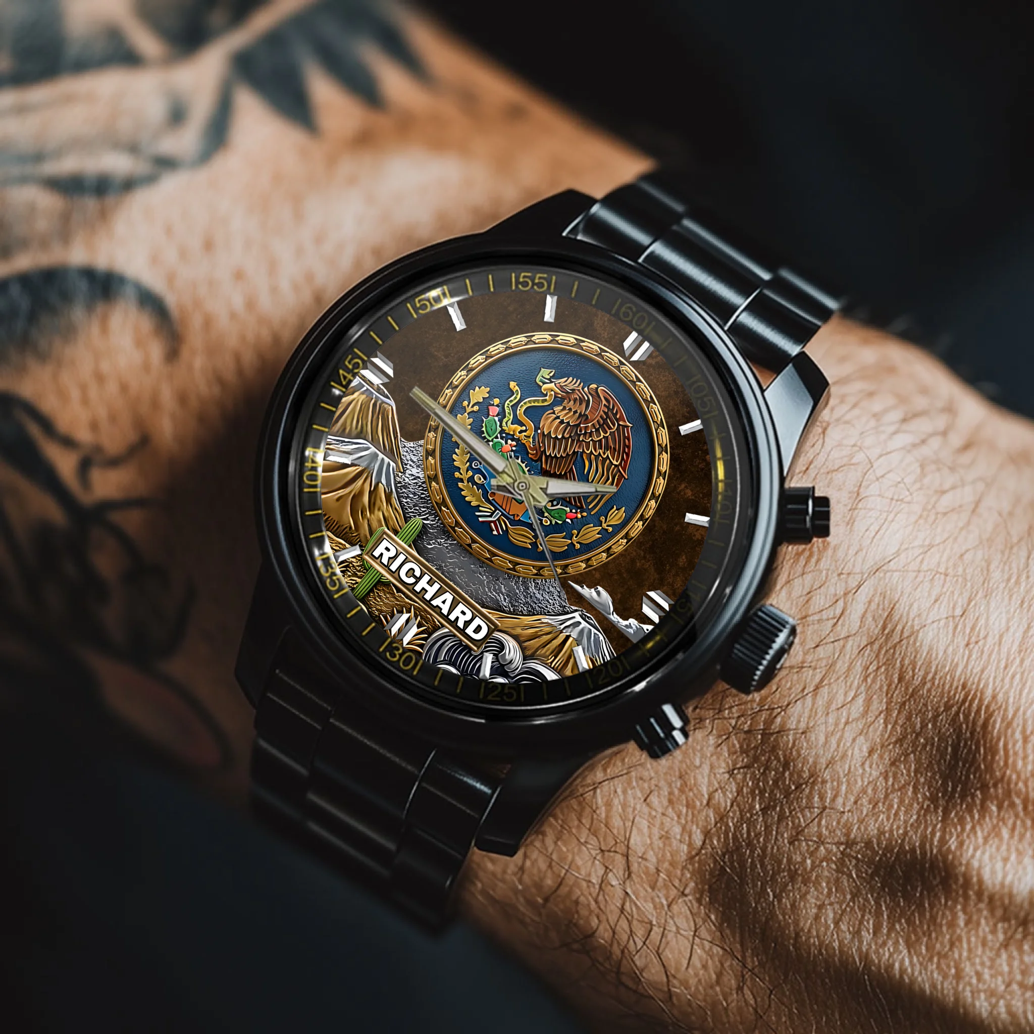 Proud Mexico Customized Watch – Personalized Name - Gift For Expats, Friends