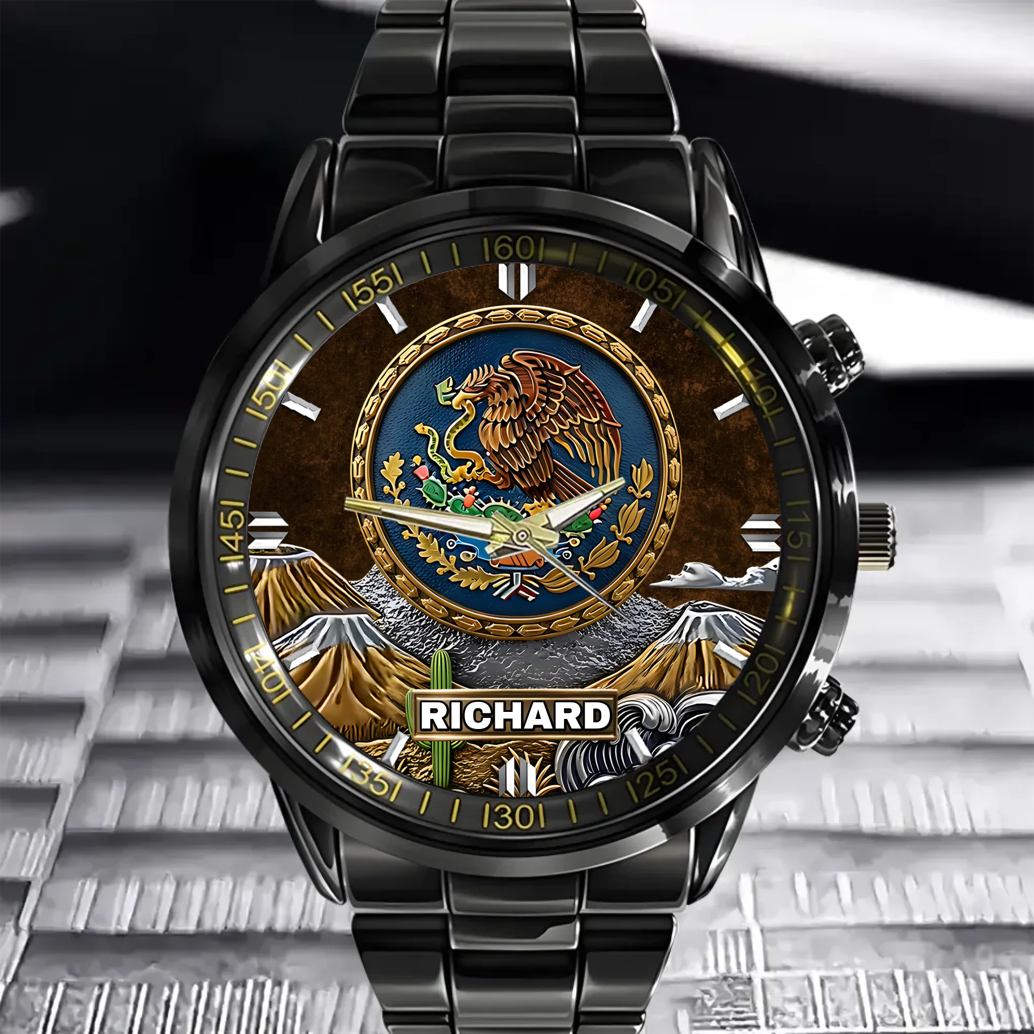 Proud Mexico Customized Watch – Personalized Name - Gift For Expats, Friends