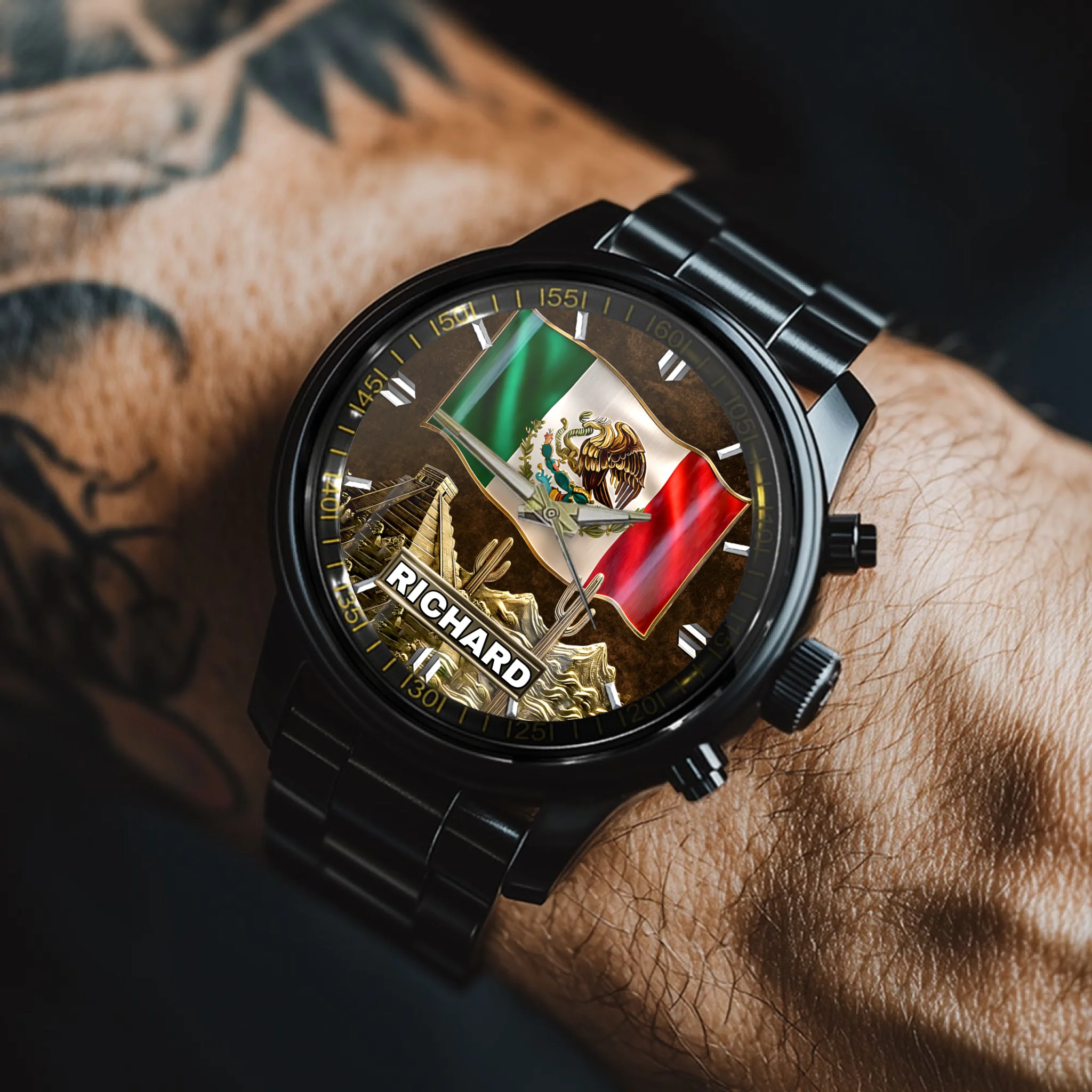 Proud Mexican Customized Watch – Personalized Name - Gift For Expats, Friend