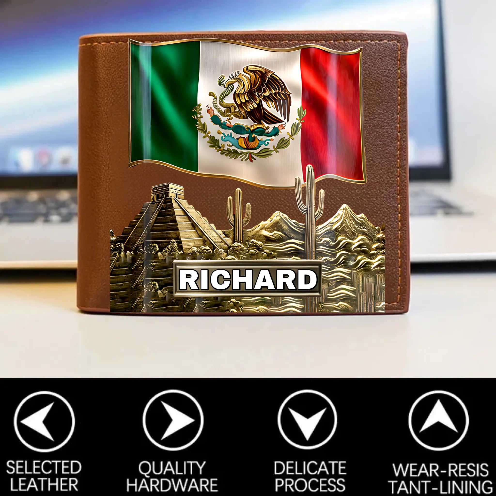 Proud Mexican Customized Wallet - Personalized Name - Gift For Expats, Friend