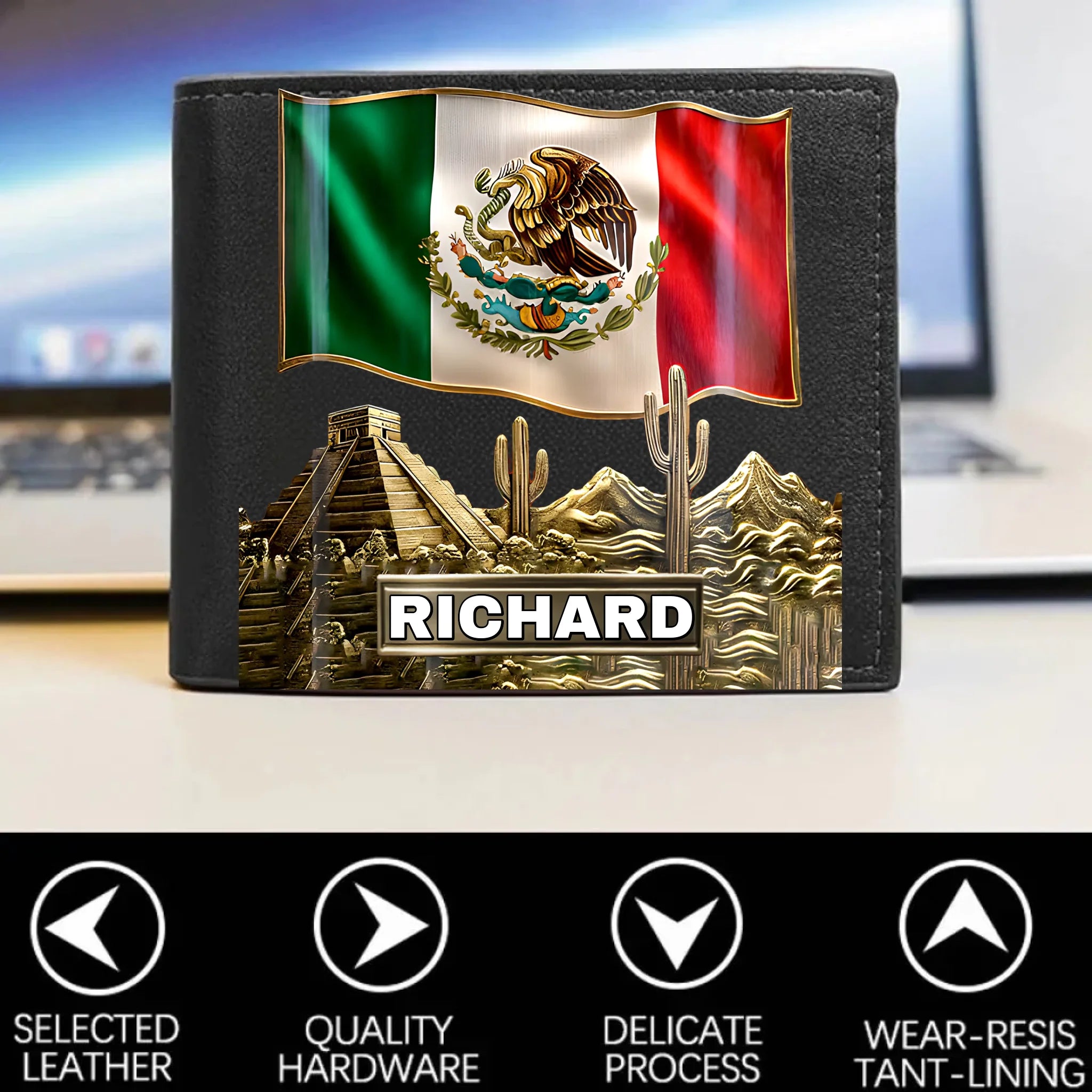 Proud Mexican Customized Wallet - Personalized Name - Gift For Expats, Friend