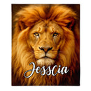 Customized Majestic Lion Blanket - Personalized Name - Gifts For Him, Her, Lion Lovers