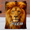 Customized Majestic Lion Blanket - Personalized Name - Gifts For Him, Her, Lion Lovers
