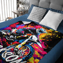 Racing Motorcycle Splatter Painting Style Customized Blanket - Personalized Name - Gifts For Him, Her, Racing Lovers