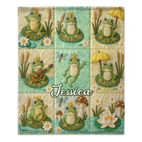 Custom Love Frogs Blanket – Personalized Name – Gift For Frog lovers