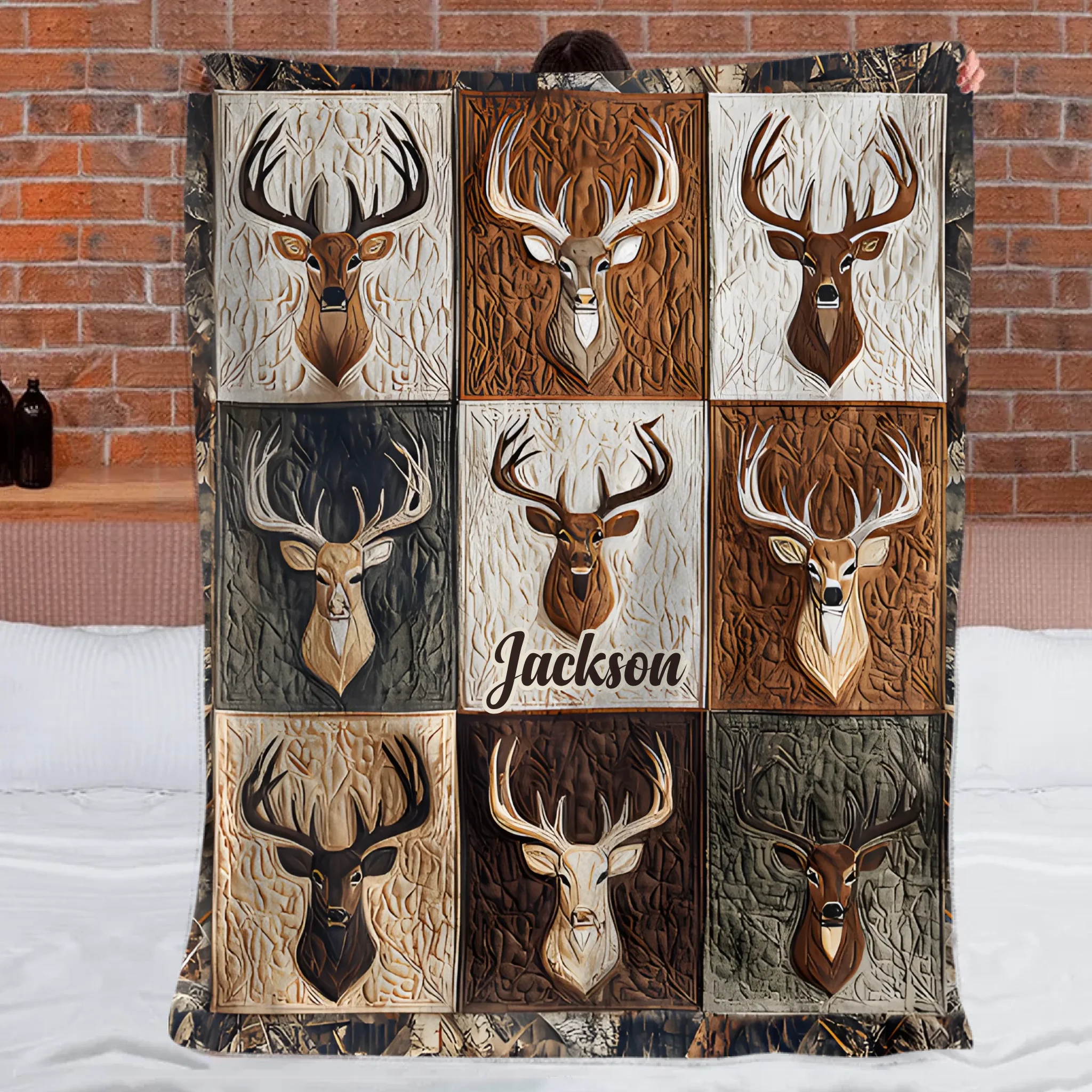 Love Hunting Custom Blanket – Personalized Name – Gift for Hunter, Hunting Lover