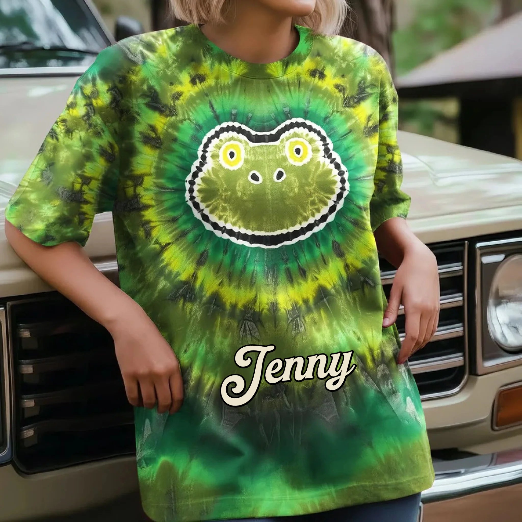 Customized Clothing With Green Frog Diffusion Pattern – Personalized Name - Gift For Him/Her, Frog Lovers