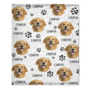 Upload Pet Image Customized Colorful Blanket – Personalized Photo and Name – Gift for Dog/Cat Lovers, Pet Lovers, Dog/Cat Mom/Dad