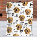 Upload Pet Image Customized Colorful Blanket – Personalized Photo and Name – Gift for Dog/Cat Lovers, Pet Lovers, Dog/Cat Mom/Dad