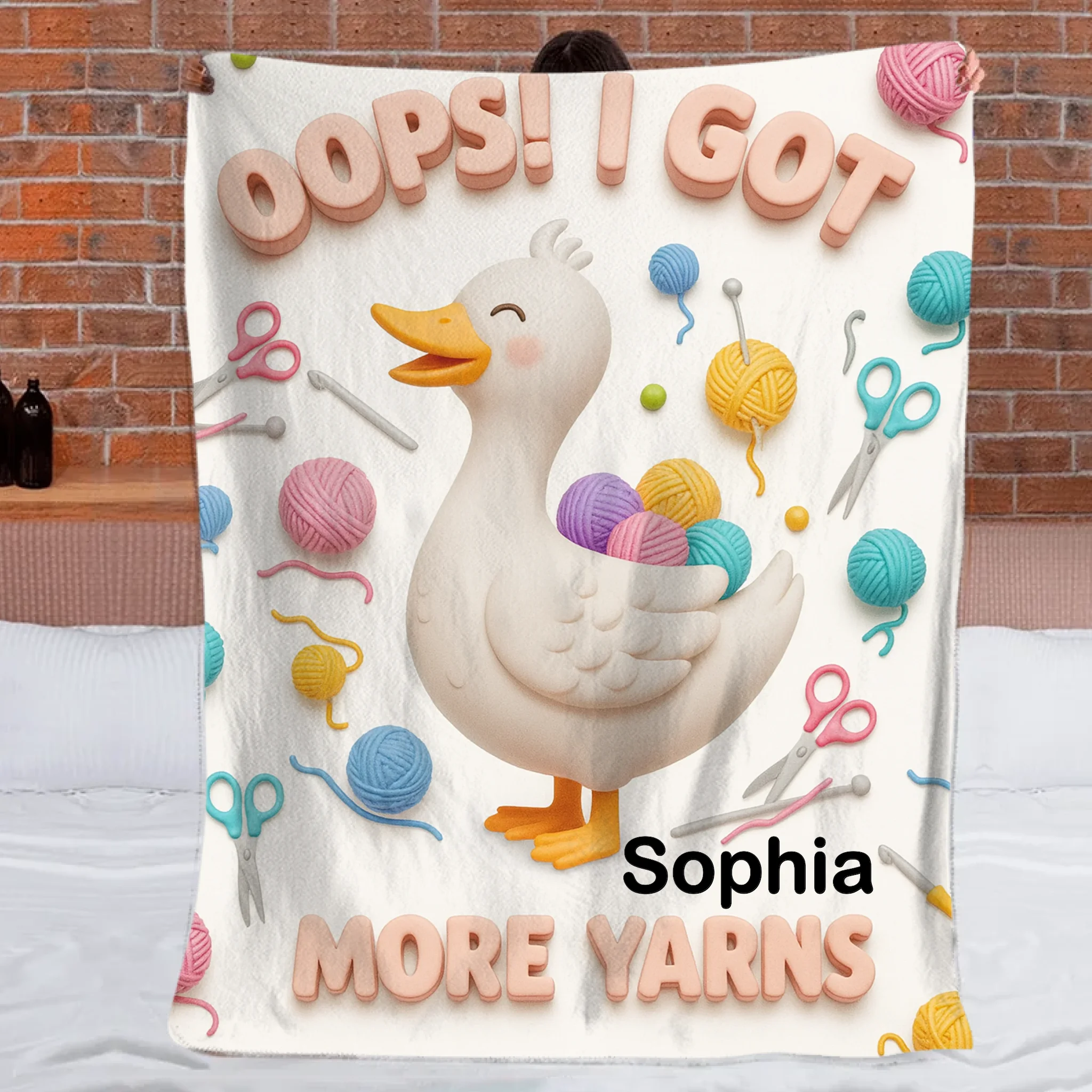 Oops I Got More Yarns Customized Blanket - Personalized Name - Gift For Her, Knitting Enthusiasts