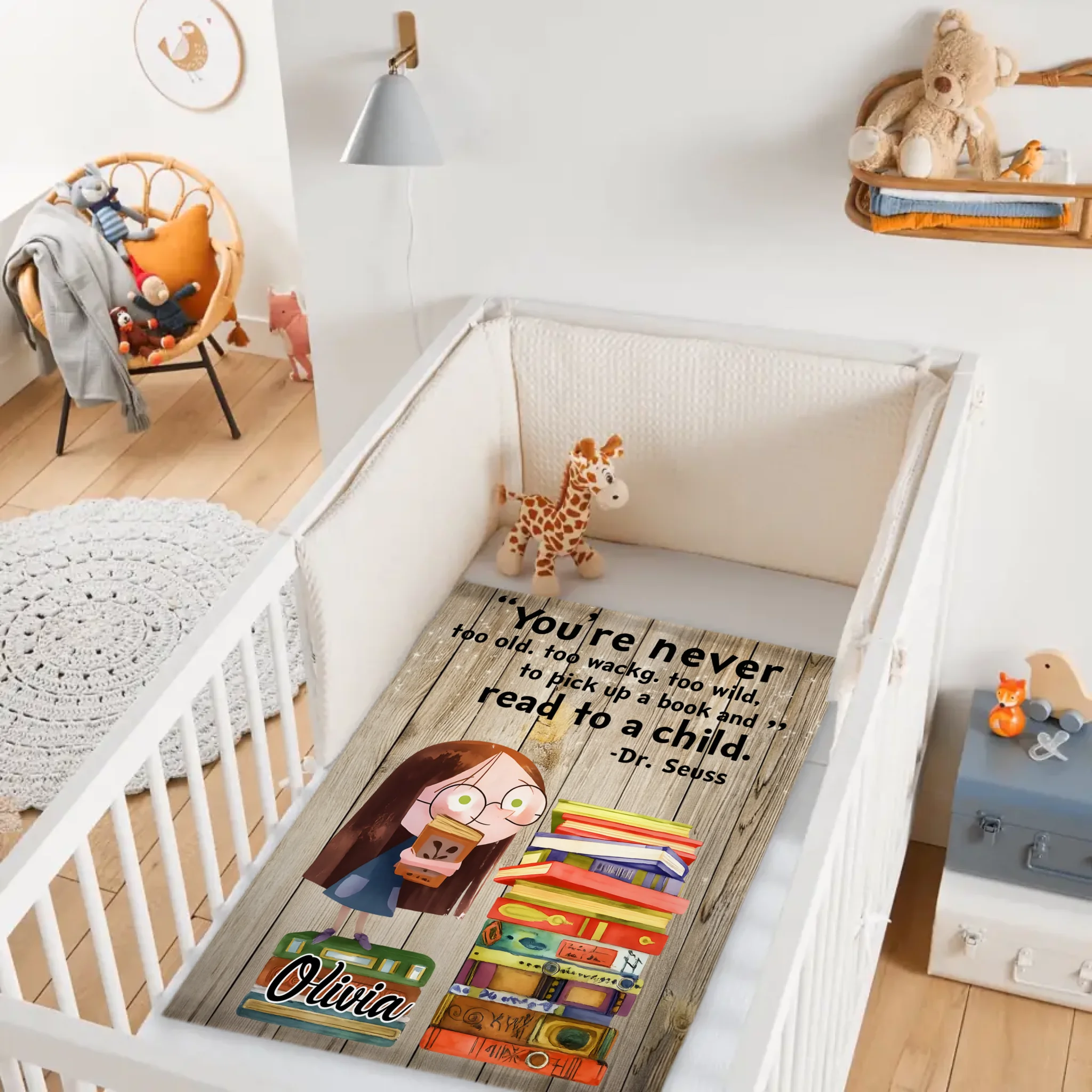 Read To A Child Custom Blanket – Personalized Name Book Poster Blanket – Gift for Parents, Grandparents