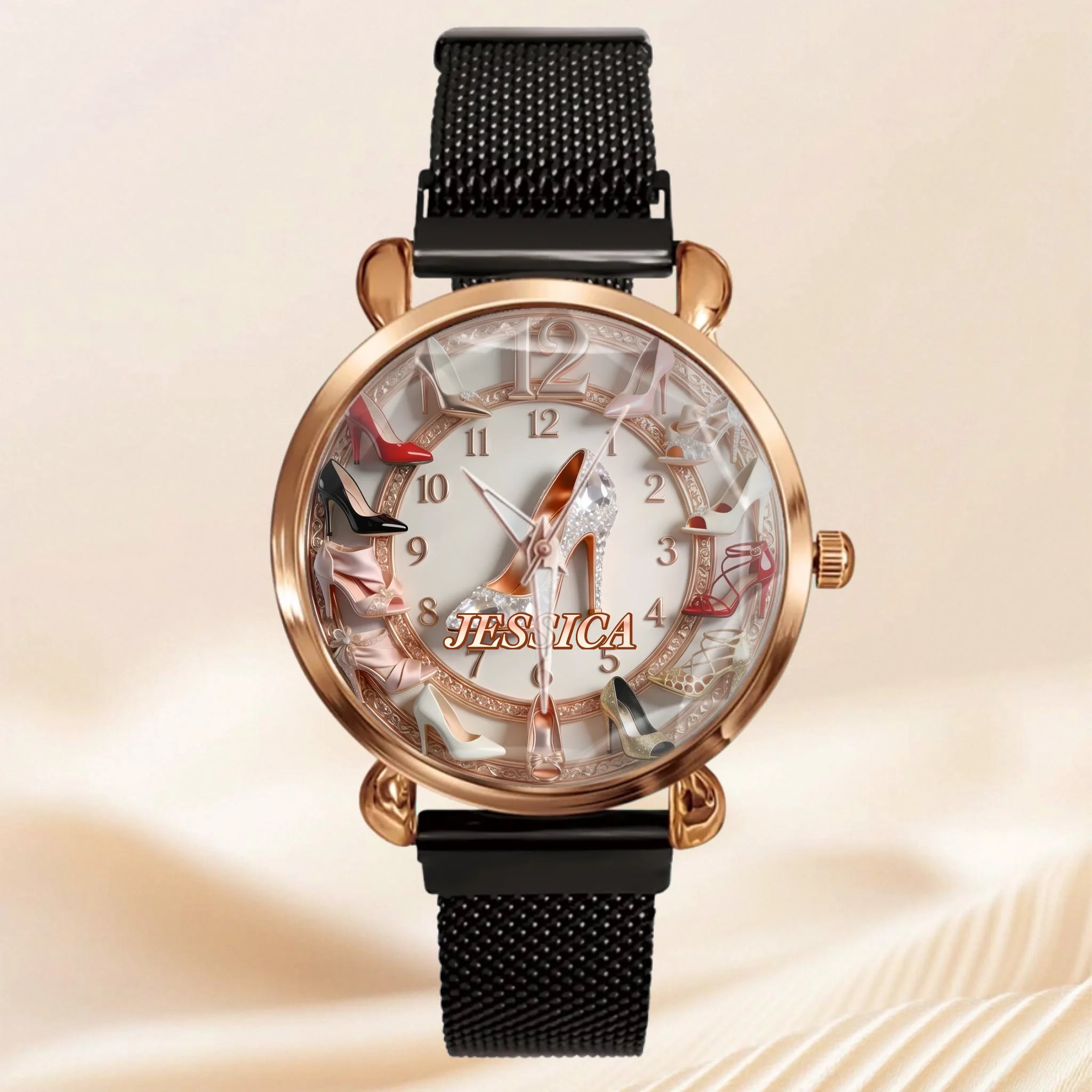 High Heel Shoes Themed Watch – Personalized Name – Gift for Wife, Girlfriend, Besties