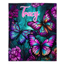 🦋Beautiful Butterflies Customized Blanket - Personalized Name - Butterfly Enthusiast Gift