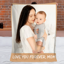 Customized "Mom" Photo Blanket - Personalized Text And Photo - Gift For Mom, Grandma