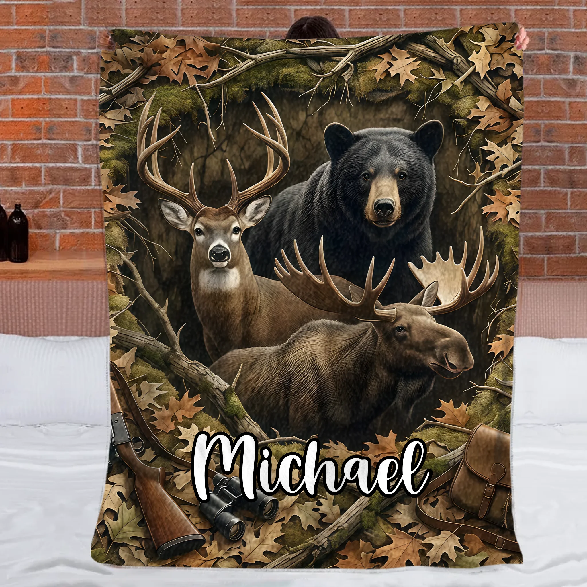 Customized Hunting Blanket - Personalized Name - Gift For Hunting Lovers