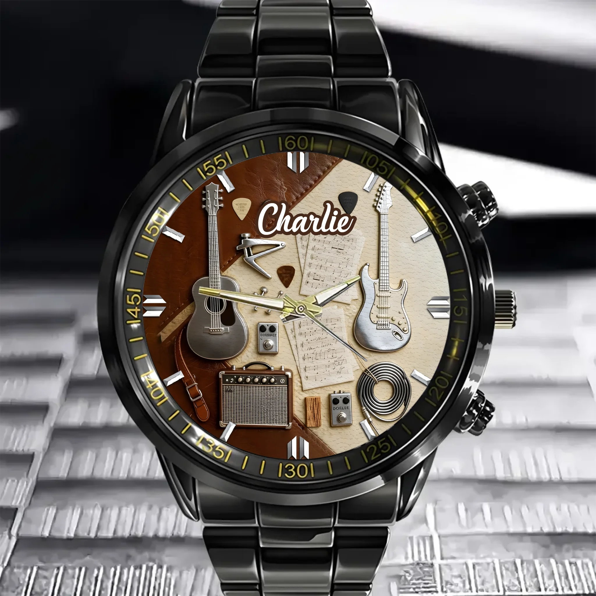 Custom Guitarist Watch - Personalized Name - Gifts for Guitarists, Guitar Enthusiasts, Musicians