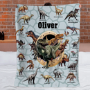 Personalized Custom Name Blankets -  Dinosaur Theme