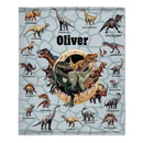 Personalized Custom Name Blankets -  Dinosaur Theme