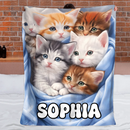 Warm Cat Customized Blanket – Personalized Name Blanket - Gifts For Pet Owners, Cat Lovers