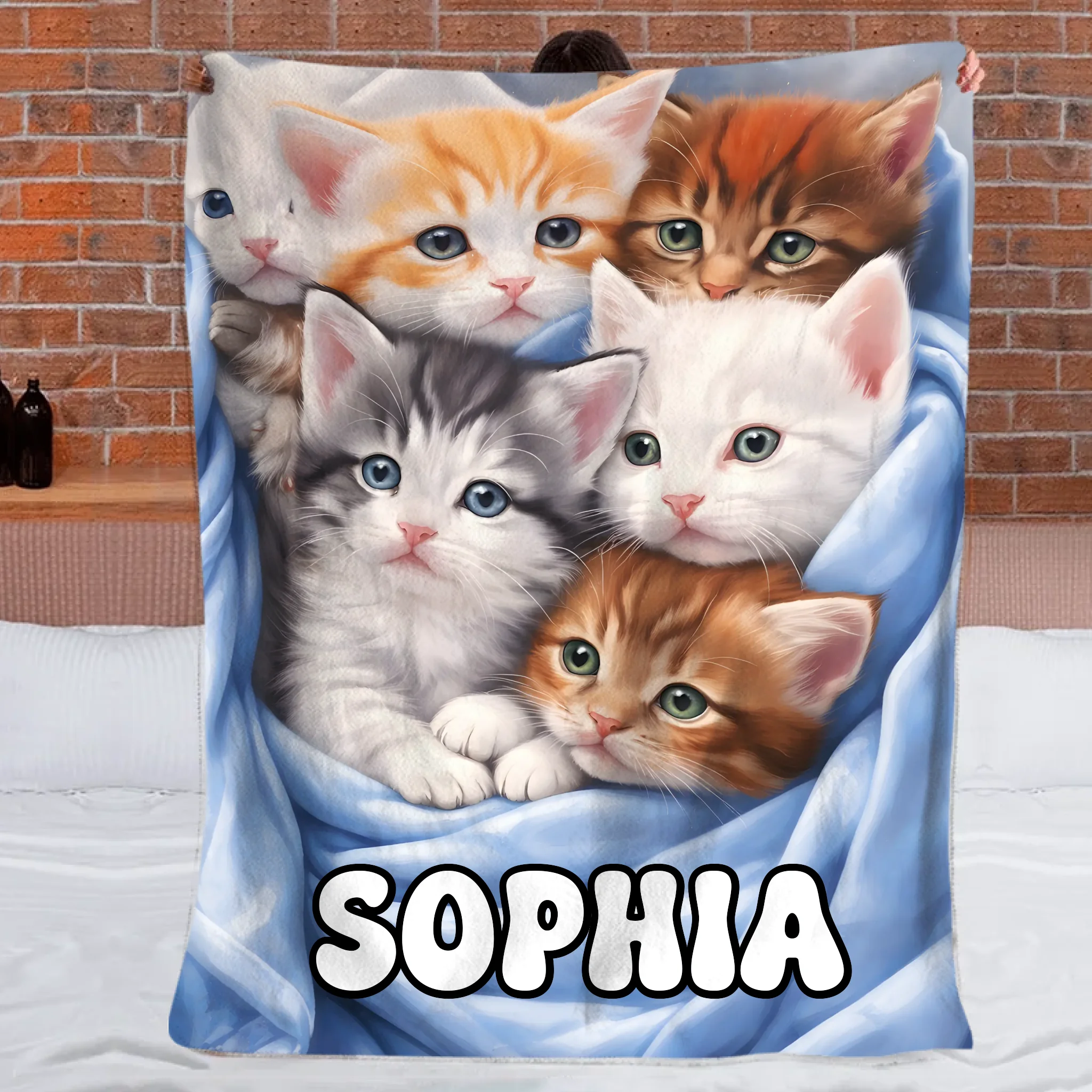 Warm Cat Customized Blanket – Personalized Name Blanket - Gifts For Pet Owners, Cat Lovers