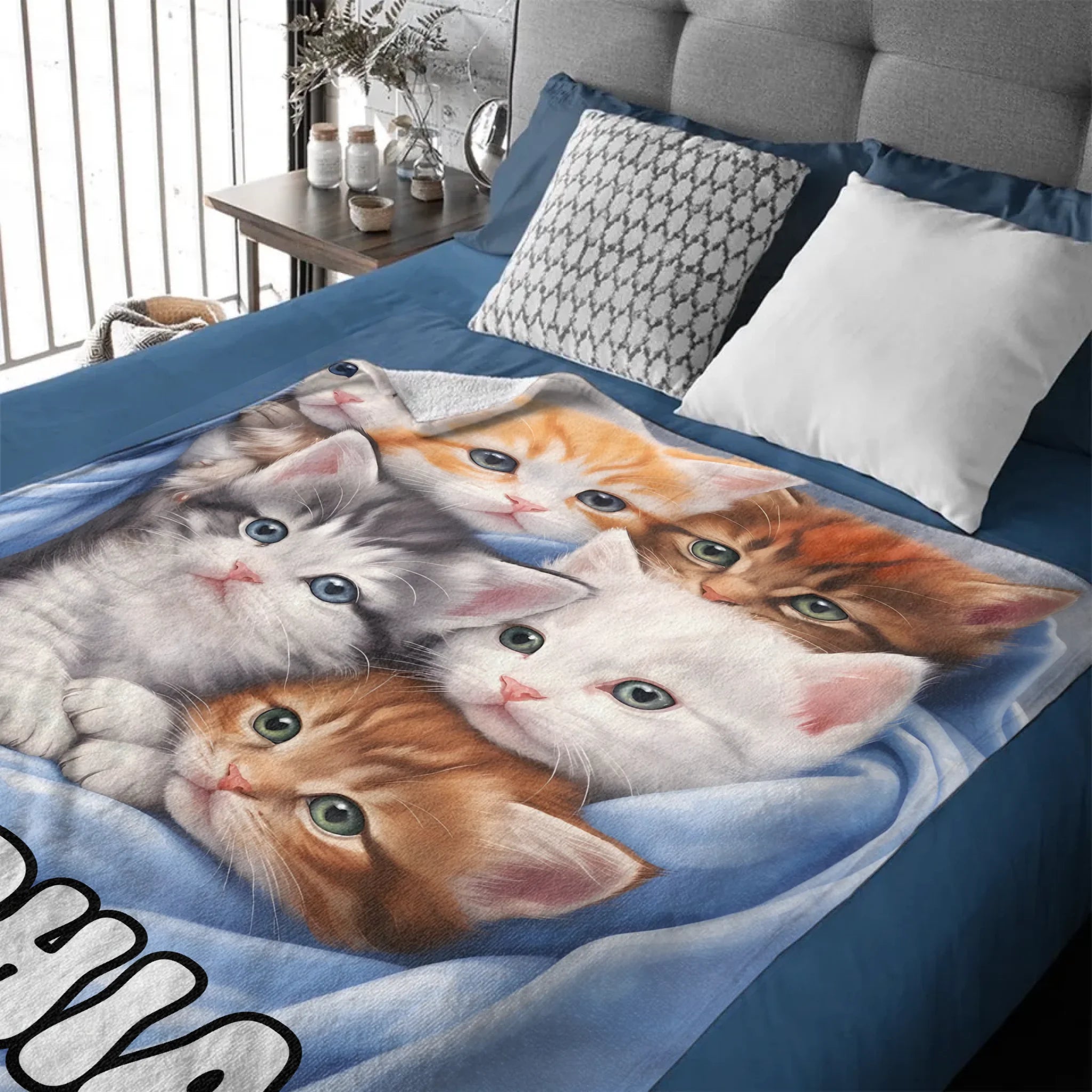Warm Cat Customized Blanket – Personalized Name Blanket - Gifts For Pet Owners, Cat Lovers