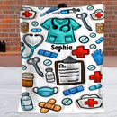 Nurse Accent Customized Blanket – Personalized Name – Commemorative Gift For Nurses