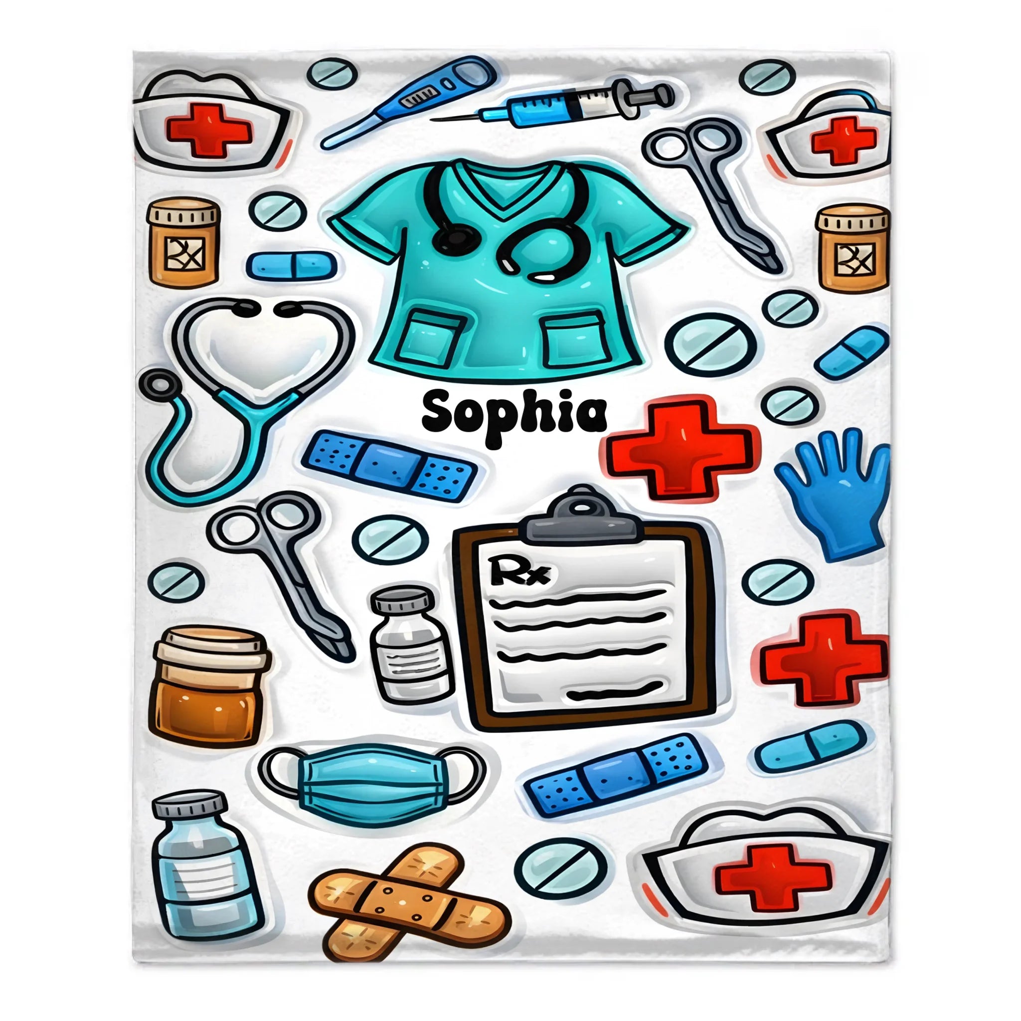 Nurse Accent Customized Blanket – Personalized Name – Commemorative Gift For Nurses