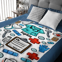 Nurse Accent Customized Blanket – Personalized Name – Commemorative Gift For Nurses