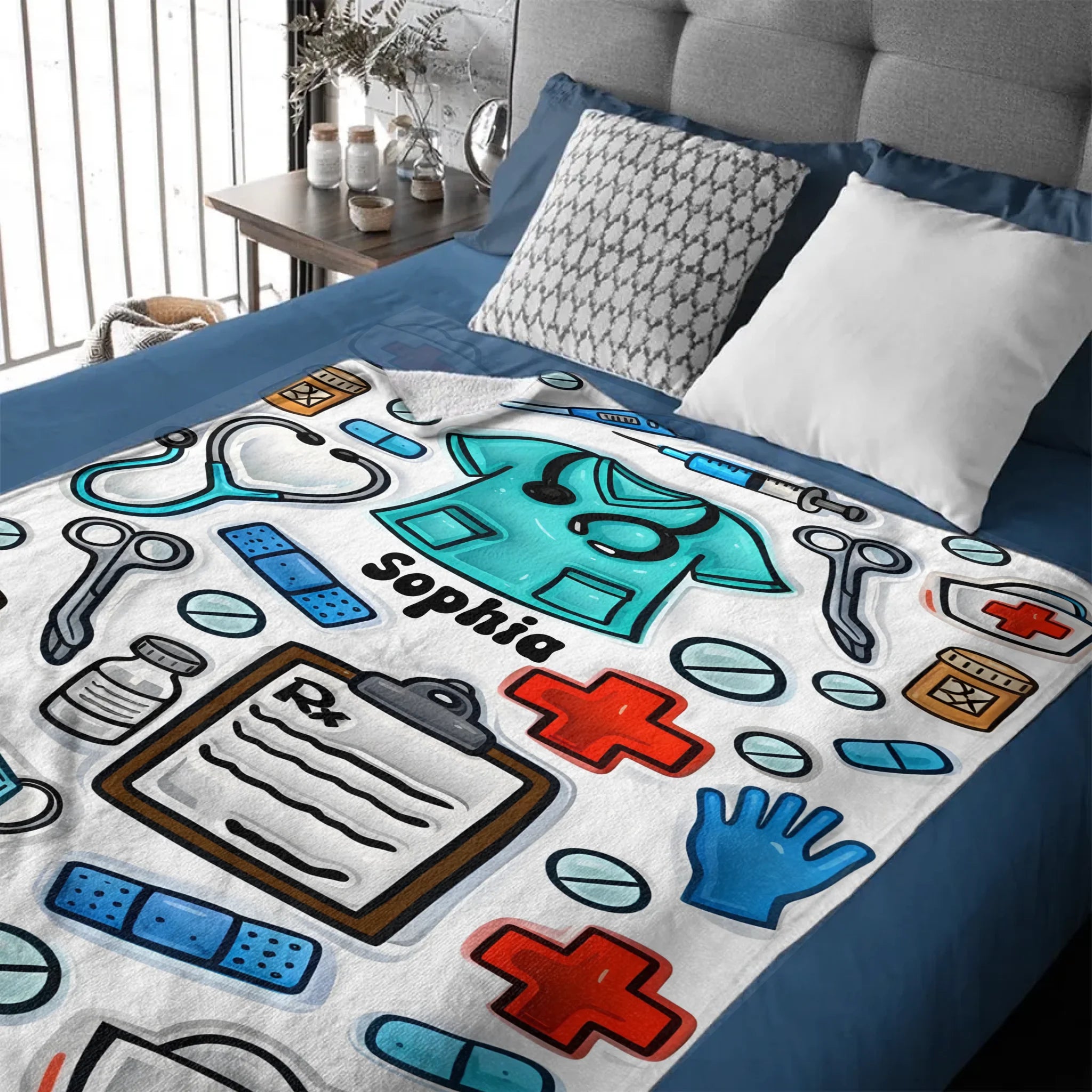 Nurse Accent Customized Blanket – Personalized Name – Commemorative Gift For Nurses