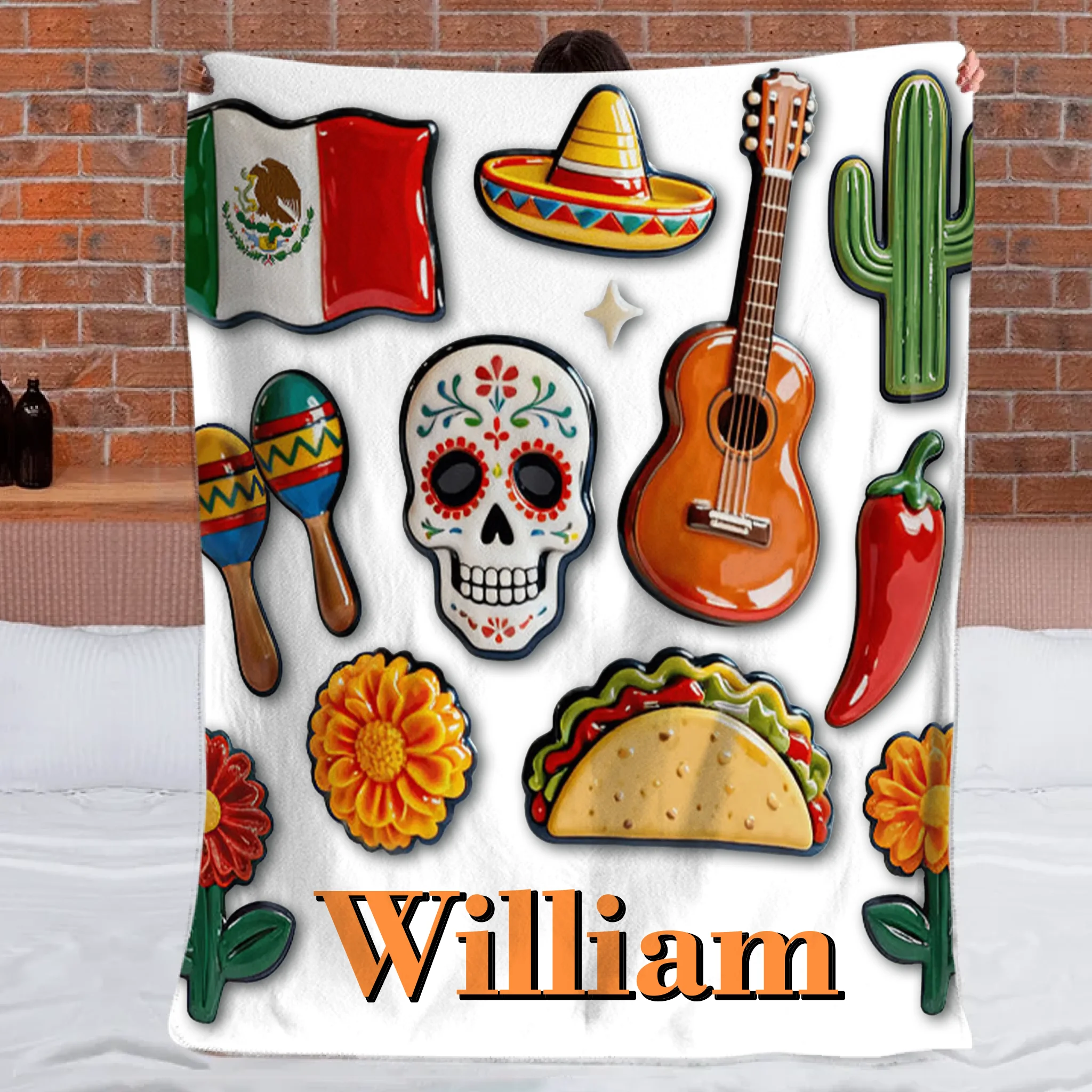 Proud To Be Mexican Customized Blanket – Personalized Name – Gifts For Expats, Friends
